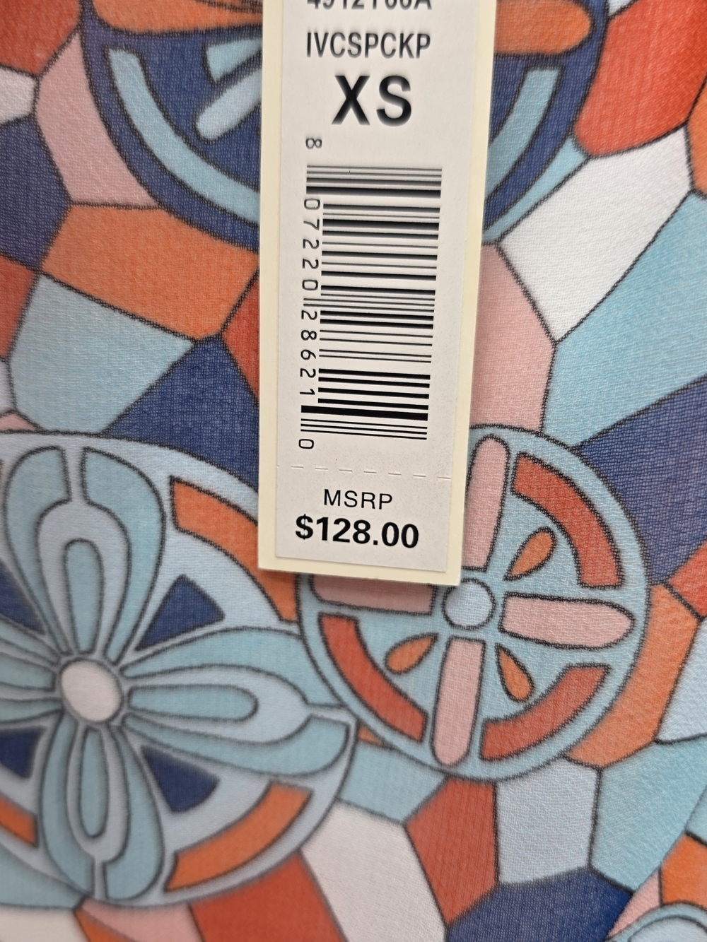 Max Studio Sleeveless V-Neck Mosaic Print Dress NWT XS - Picture 8 of 8